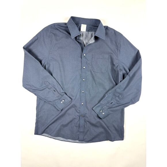 Brooks Brothers Mens Slim Fit Button Down Shirt Size 17.5-36/37 Navy Microdot - Picture 2 of 8